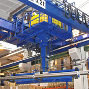 Several energy transmission systems in use on a Process Crane