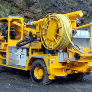 A Motor-Driven Reel in use on a Drill & Blast Vehicle