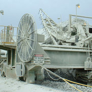 A Motor-Driven Cable Reel in use on a Stacker & Reclaimer