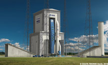 Modell ELA4, Ariane 6 Startrampe mit der mobilen Portal-Montagehalle